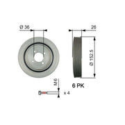 Gates Crank Shaft Belt Pulley TVD1011A