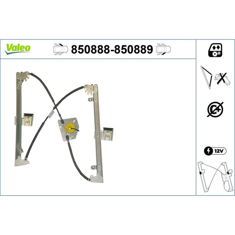 Valeo Electric Window Regulator Lifter Right Front 850889