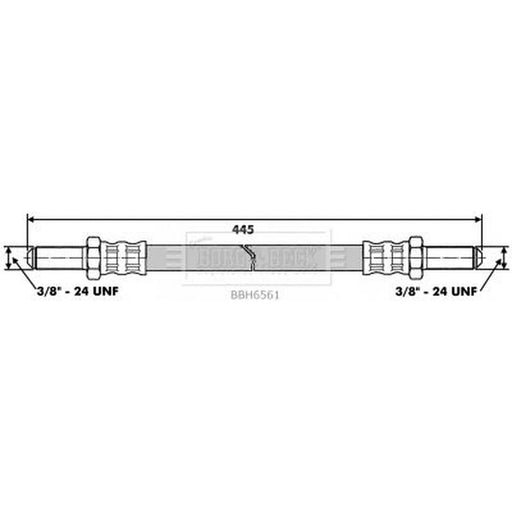 Borg & Beck Brake Hydraulic Hose Line Front Right BBH6561