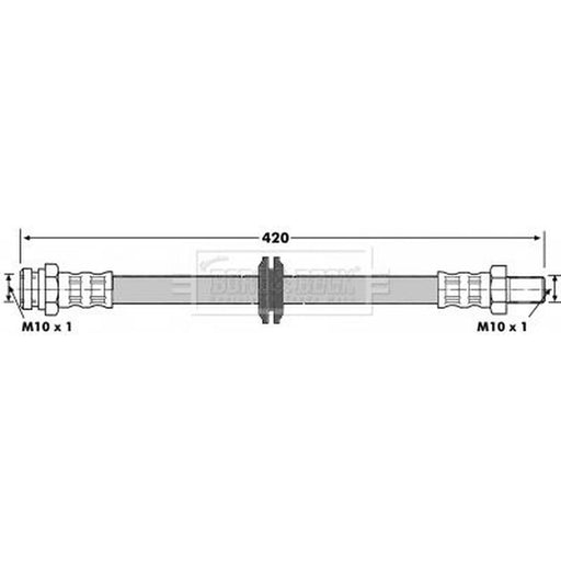 Borg & Beck Brake Hydraulic Hose Line Front Right BBH7065