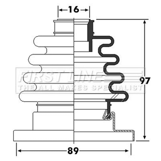 First Line Drive Shaft Bellow Kit Front Left fits Seat Ibiza 1993-2002 1.9