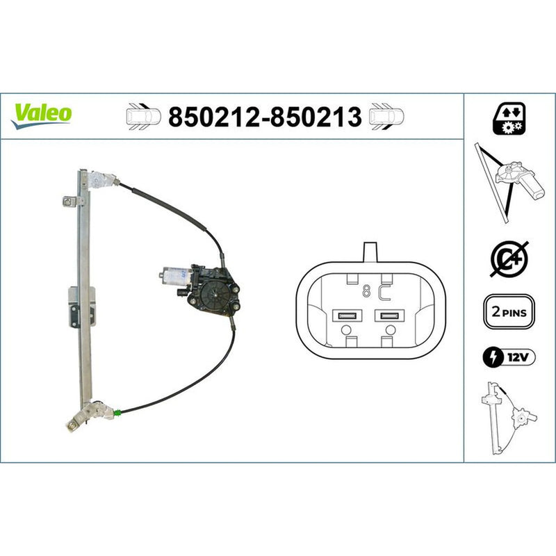 Valeo Electric Window Regulator Lifter Right Front 850213