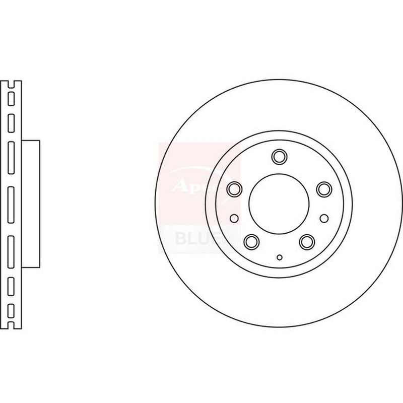 Apec 2 x Vented Brake Discs fits Mazda 6 2007-2013 1.8 2.0 2.2 2.5