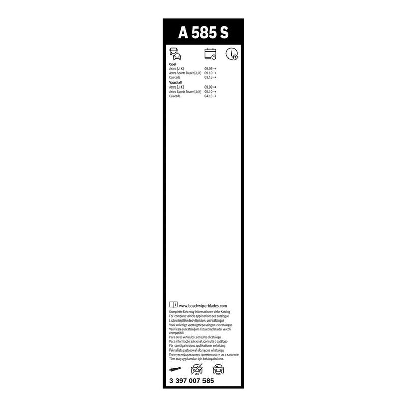 Bosch Aerotwin Wiper Blade Set 680mm + 625mm — A585S fits Opel Astra J 2009-2018