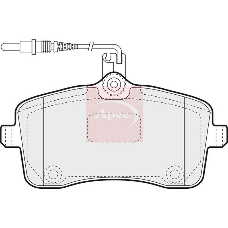 Apec Front Brake Pad Set fits Peugeot 407 2004-2011 1.6 1.8 2.0