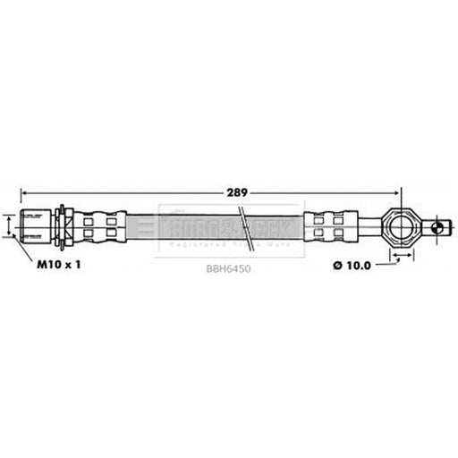 Borg & Beck Brake Hydraulic Hose Line Rear Right BBH6450