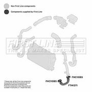 First Line Intercooler Turbo Charge Air Hose fits Opel Signum 2003-2004 2.0 2.2