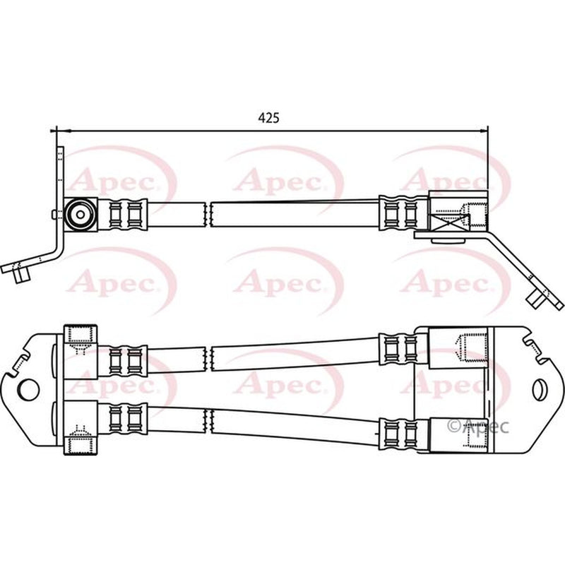 Apec Brake Hydraulic Hose Line Rear fits Ford Transit 2000-2006 2.0 2.3 2.4
