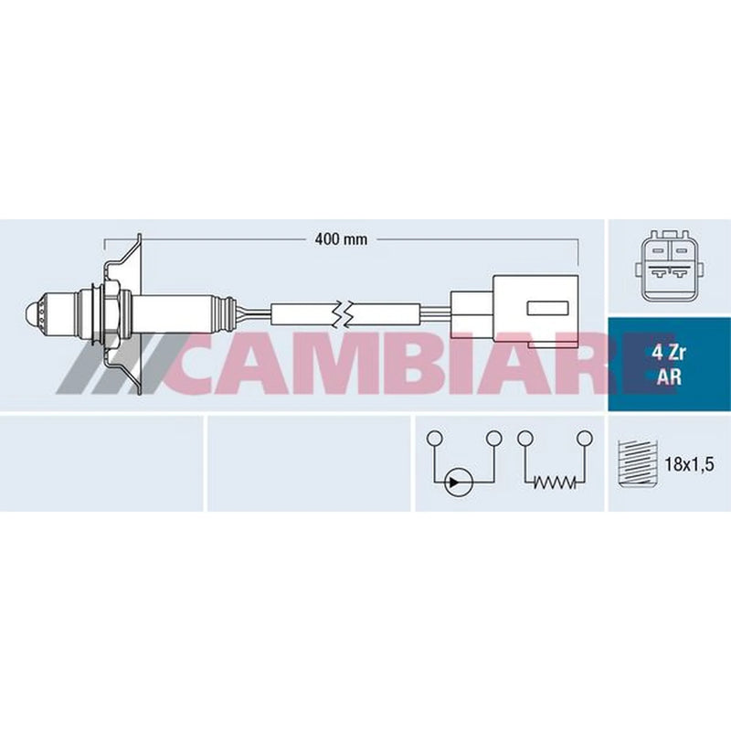 Cambiare O2 Lambda Oxygen Sensor Front fits Toyota Yaris Hatchback 2015-2020 1.5