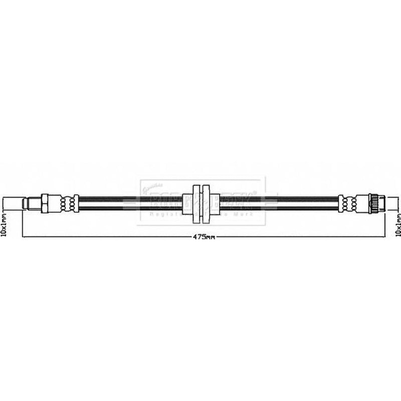 Borg & Beck Brake Hydraulic Hose Line Front Right BBH8595