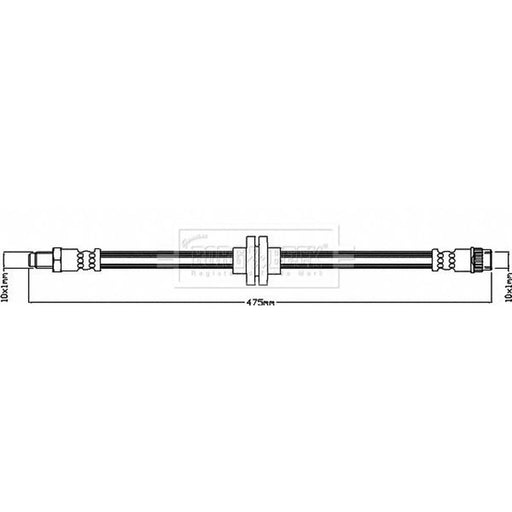 Borg & Beck Brake Hydraulic Hose Line Front Right BBH8595