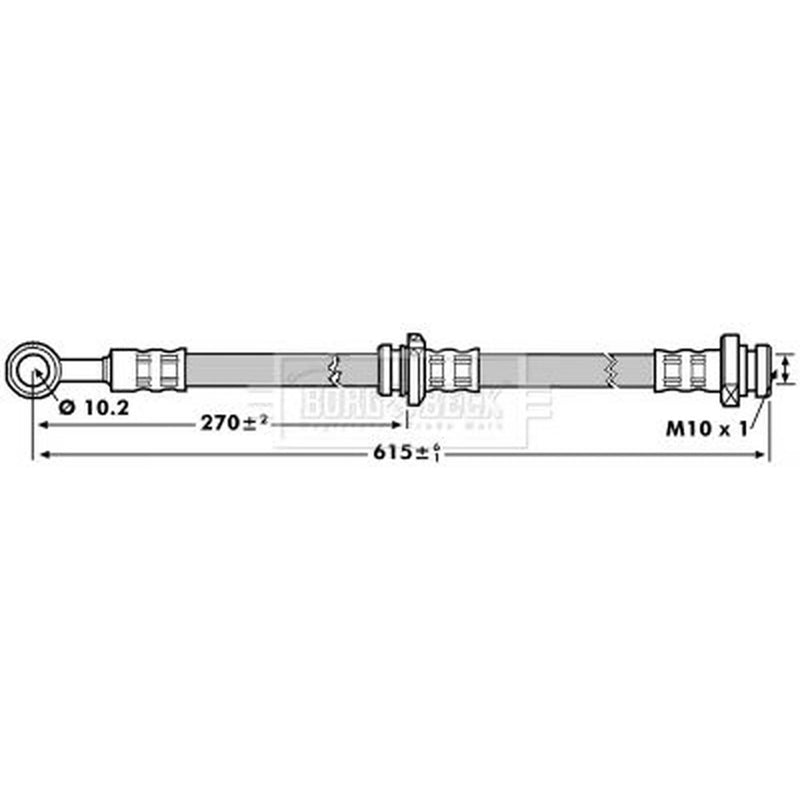 Borg & Beck Brake Hydraulic Hose Line Right BBH7146