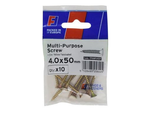 ForgeFix Multi-Purpose Pozi Screw CSK ST ZYP 4.0 x 50mm ForgePack 10 ForgeFix - NN4 Online