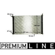 Mahle Engine Radiator fits Ford Fiesta V 2001-2008 1.3