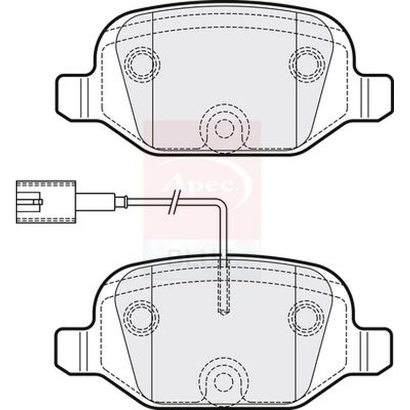 Apec Rear Brake Pad Set fits Abarth 500 / 595 / 695 2008 on 1.4