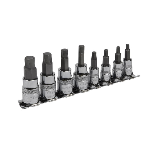 Sealey Hex Socket Bit Set Lock-Onï 8pc 1/4" & 3/8"Sq Drive Imperial AK65602 Sealey - Dynamic Drive