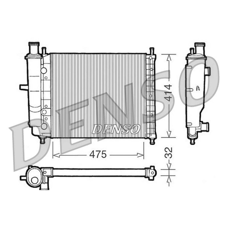 Denso Engine Radiator fits Fiat Brava 1995-2002 1.2 1.4 1.6 1.8