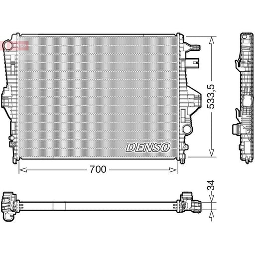 Denso Engine Radiator fits Porsche Cayenne 2010-2018 3.0 3.6