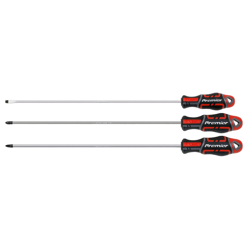 Sealey Premier Premier GripMAX Extra-Long Screwdriver Set 3pc AK4372 Sealey Premier - Dynamic Drive