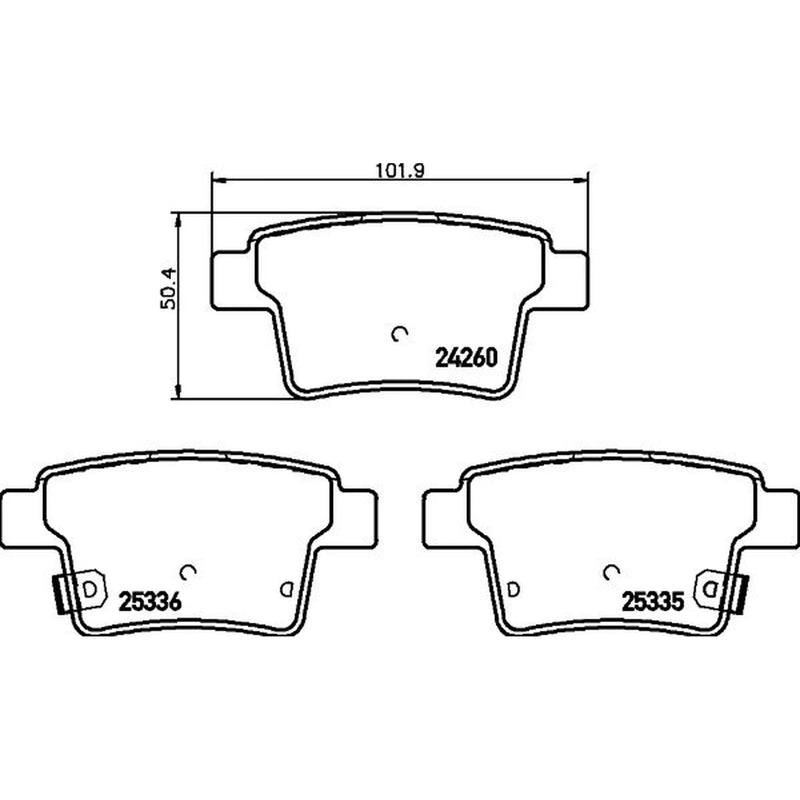 Mintex Rear Brake Pad Set fits Proton Gen 2 2004-2009 1.3 1.6
