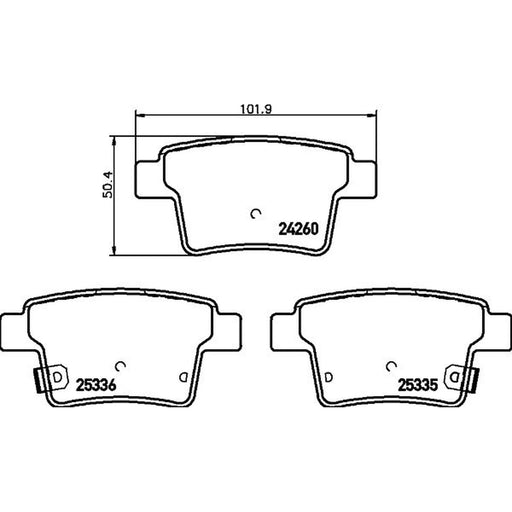 Mintex Rear Brake Pad Set fits Proton Gen 2 2004-2009 1.3 1.6