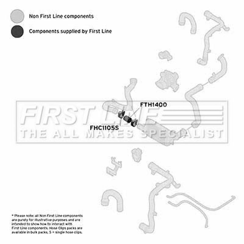 First Line Intercooler Turbo Charge Air Hose fits Opel Mpv 2004-2012 1.3 1.7