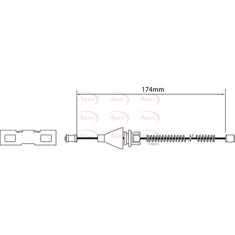 Apec Handbrake Cable Left Rear fits Ford Fiesta V 2001-2010 1.25 1.3 1.4 1.6