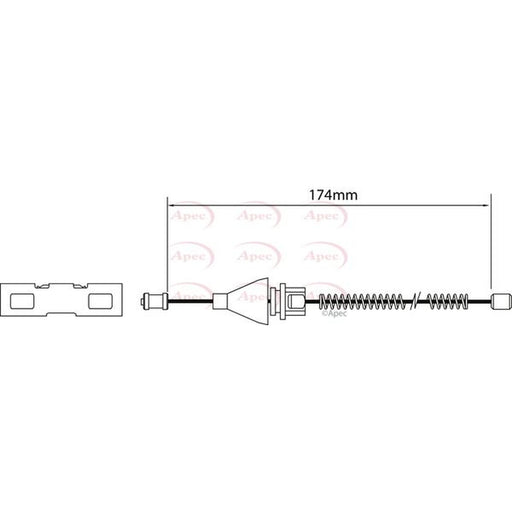 Apec Handbrake Cable Left Rear fits Ford Fiesta V 2001-2010 1.25 1.3 1.4 1.6