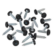 Sealey Black Number Plate Screw Plastic Enclosed Head 4.8 x 24mm - Pack of 50 Sealey  - Dynamic Drive
