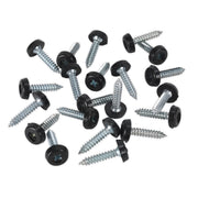 Sealey Numberplate Screw Plastic Enclosed Head 4.8 x 24mm Black Pack of 50 PTNP7 Sealey - Dynamic Drive