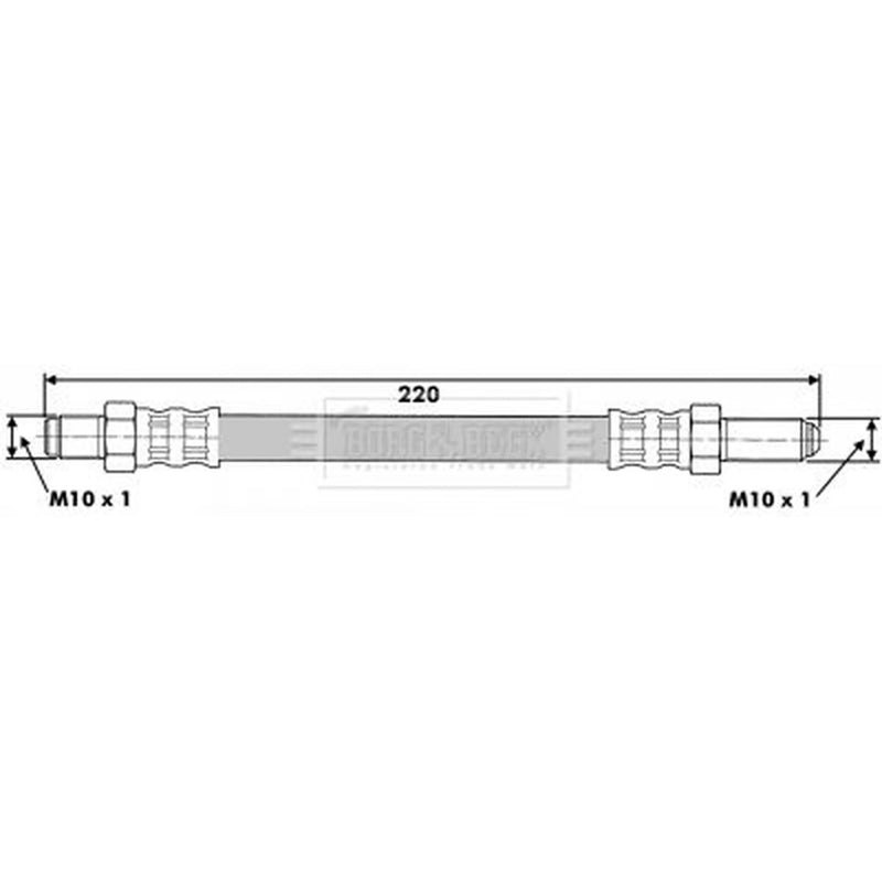 Borg & Beck Brake Hydraulic Hose Line Rear Right BBH6165