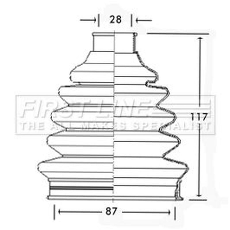 First Line Drive Shaft Bellow Kit Front Left Therm fits Chrysler Grand Voyager V