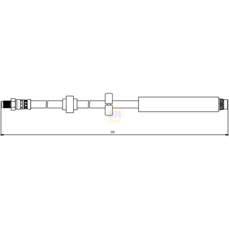 NAPA Brake Hydraulic Hose Line Front fits Citroën C3 II 2009-2016