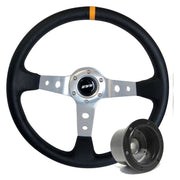 340mm Black Alcantara Moulded Steering Wheel + Boss fits Subaru Impreza 93>96 Mountney Classic  - Dynamic Drive