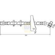 NAPA Brake Hydraulic Hose Line Front Left fits Land Rover Discovery 1998-2004