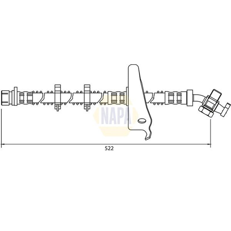 NAPA Brake Hydraulic Hose Line Front Left fits Land Rover Discovery 1998-2004