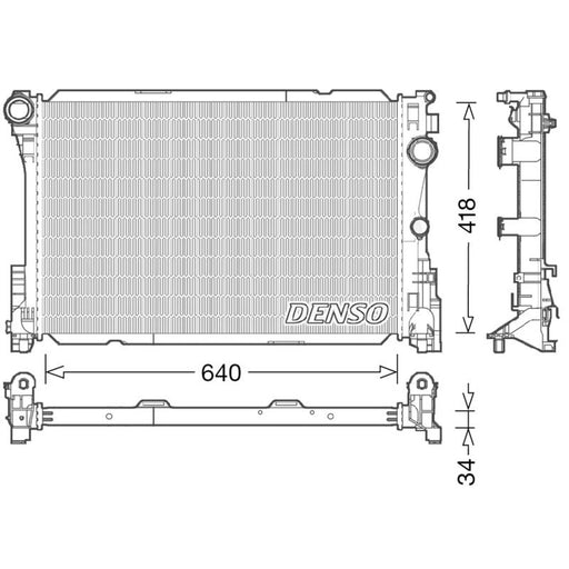 Denso Engine Radiator fits Mercedes-Benz C-Class 2007-2014