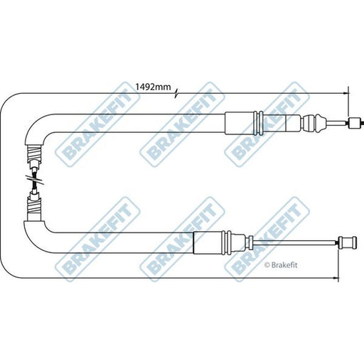 Apec Handbrake Cable Left Rear fits Citroën Dispatch II 2007-2016 1.6