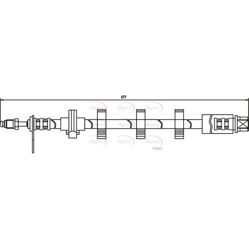 Apec Brake Hydraulic Hose Line Front Left fits Peugeot 406 1995-2004