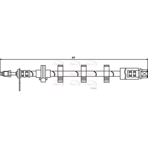 Apec Brake Hydraulic Hose Line Front Left fits Peugeot 406 1995-2004