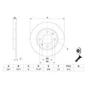 Bosch 2 x Solid Brake Discs