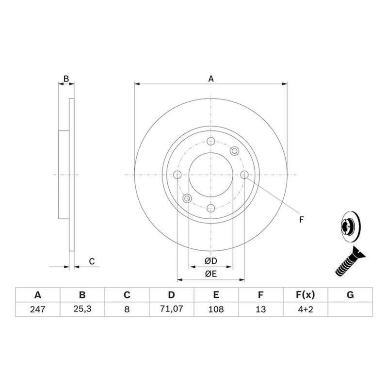Bosch 2 x Solid Brake Discs