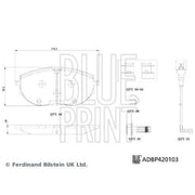 Blue Print Front Brake Pad Set fits VW California T6 Camper 2015-2024 2.0