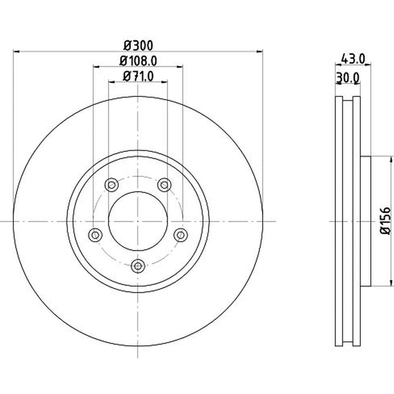 Mintex 2 x Internally Vented Front Brake Discs MDC1066-x2