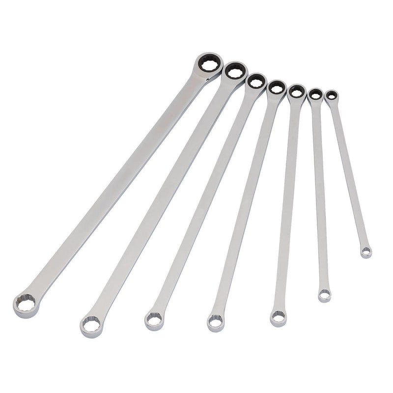 Draper Hi-Torq Extra-Long Double Ring Ratchet Spanner Set (7 Piece) - 27778 Draper - Dynamic Drive