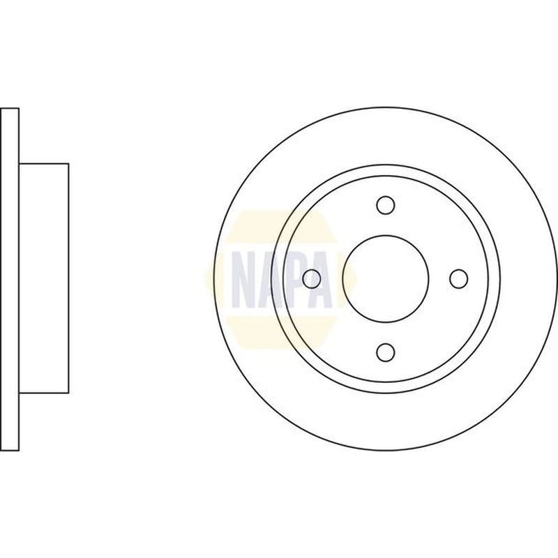 NAPA 2 x Solid Brake Discs fits Nissan Micra II 1992-2003 1.0 1.3 1.4