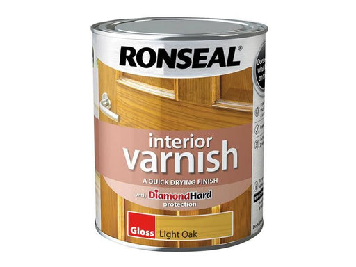 Ronseal Interior Varnish Quick Dry Gloss Light Oak Gloss 750ml Ronseal - Dynamic Drive