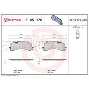 Brembo 4 x Front Brake Pad Set fits Audi A6 Allroad C8 2018-2021