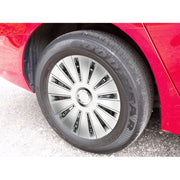 16" 4 x Alloy Look Grey & Silver Multi-Spoke Wheel Trims Hub Caps Covers Simply  - Dynamic Drive