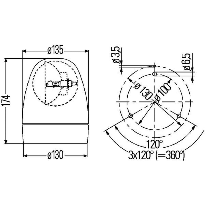 Hella Rotating Beacon Wide High